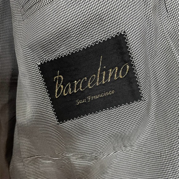 Barcelino Patterned San Francisco Single Breasted Blazer Black Cream 42R - Picture 5 of 6